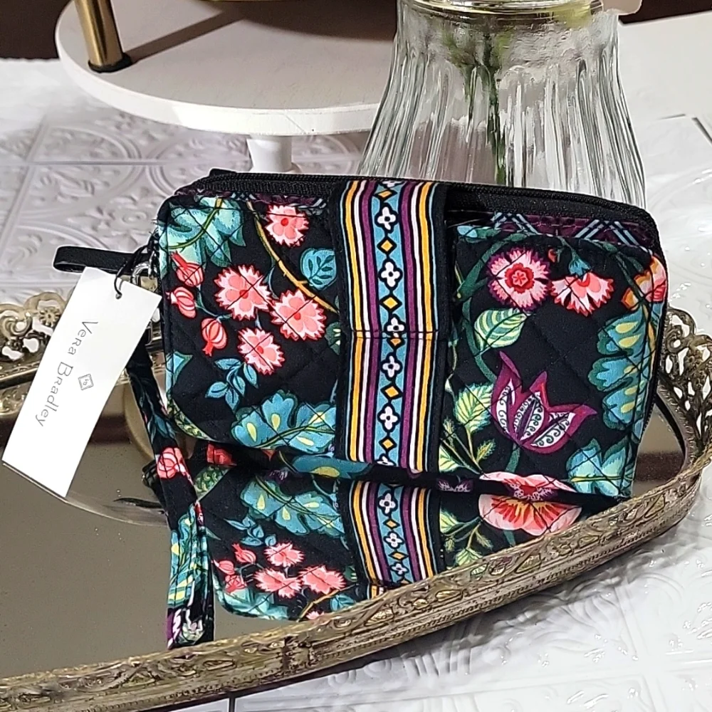 Vera Bradley Vines Floral Iconic RFID Wristlet Wallet Combo - Picture 1 of 10